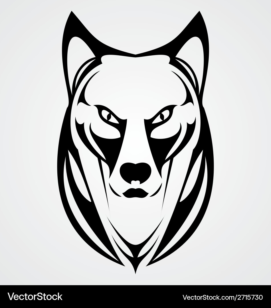 Wild Dog Face Tribal Royalty Free Vector Image