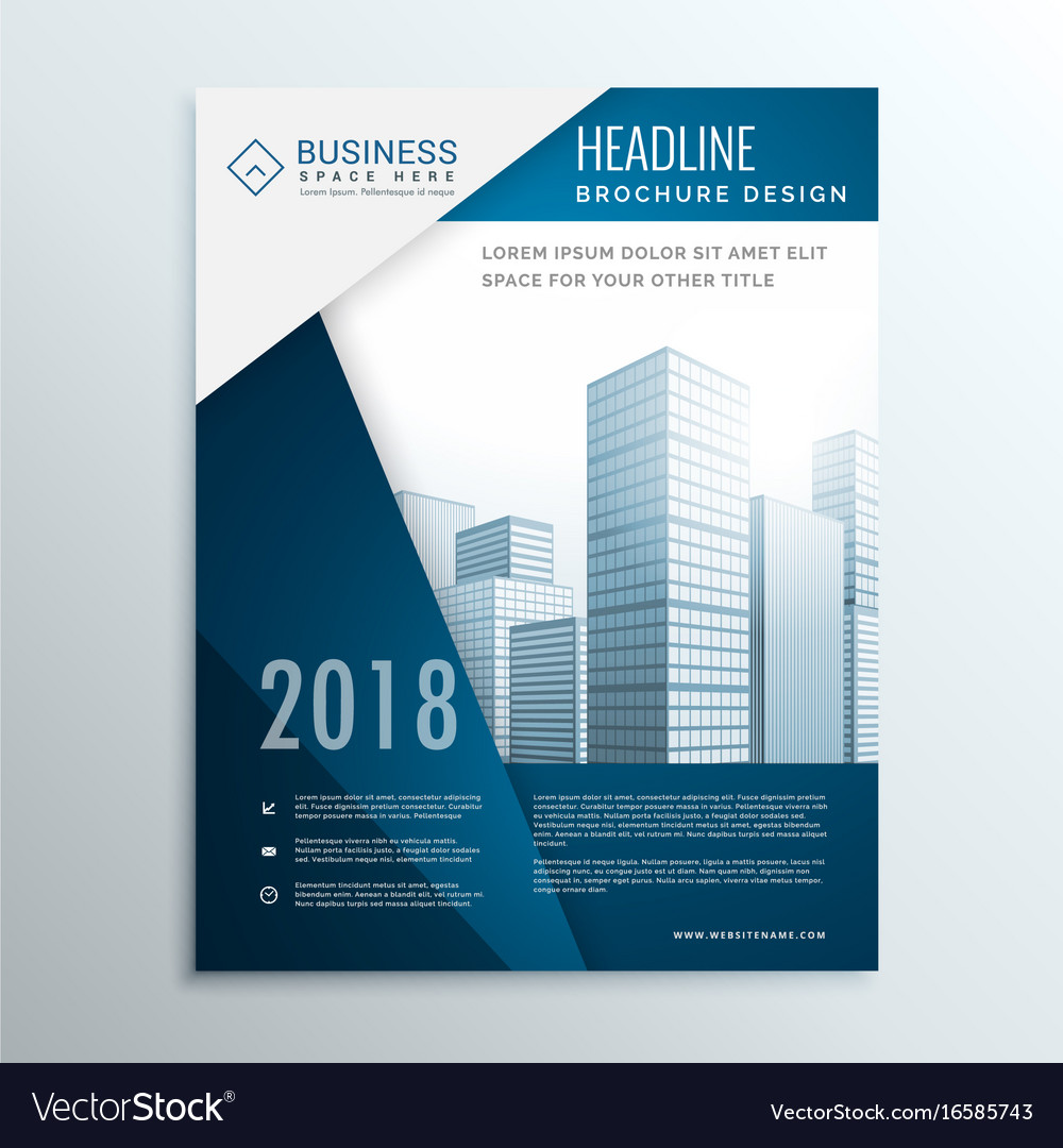 Business brochure leaflet cover page design for Vector Image