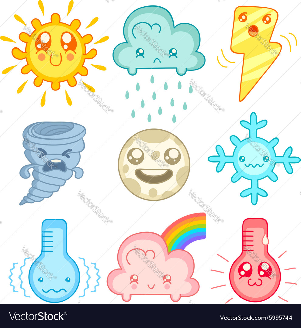 Download Kawaii weather Royalty Free Vector Image - VectorStock