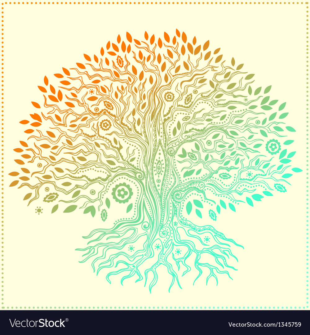 Download Beautiful vintage hand drawn tree of life Vector Image