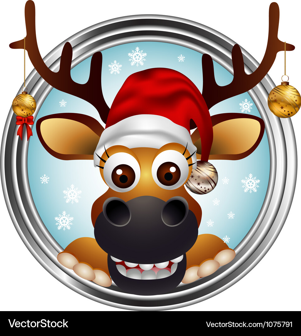 Christmas deer head Royalty Free Vector Image VectorStock