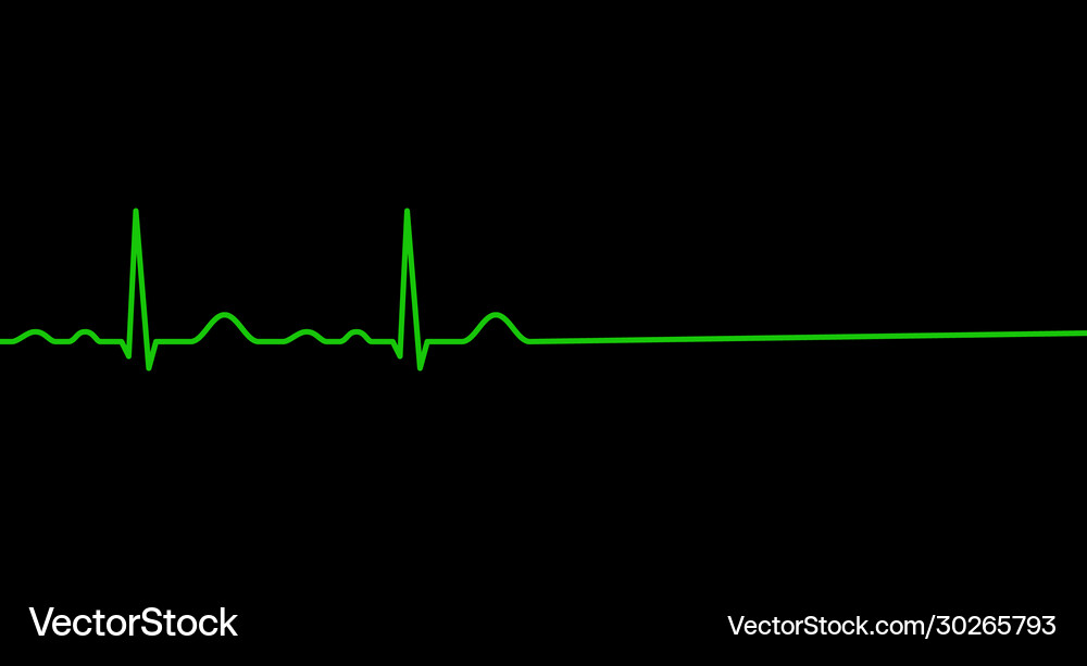 Ekg line heart stops beating death Royalty Free Vector Image
