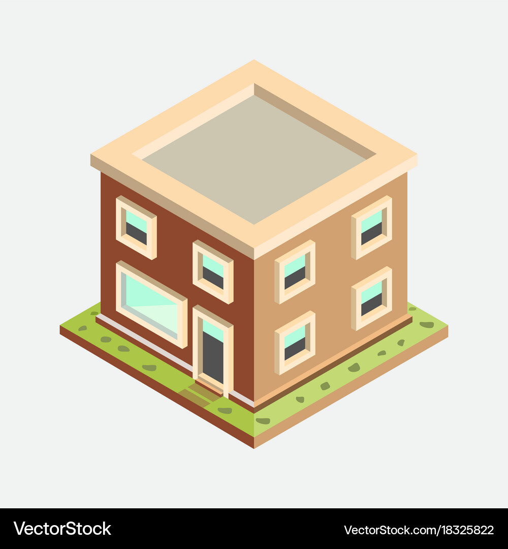 Download Flat 3d isometric house - Royalty Free Vector Image