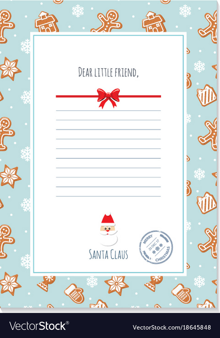 Christmas letter from santa claus template layout Vector Image Christmas letter from santa claus template layout Vector Image