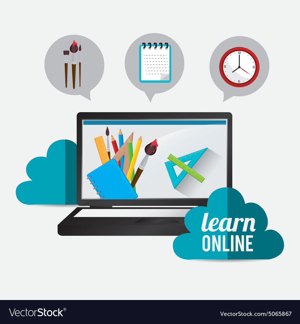 Elearning digital design Royalty Free Vector Image