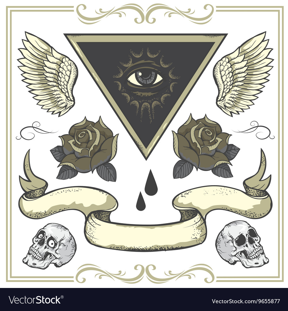 set of tattoo art design elements royalty free vector image set of tattoo art design elements royalty free vector image