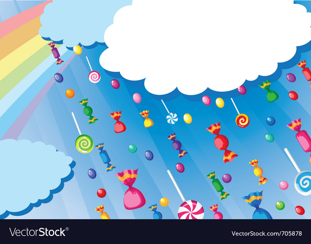 Candy rain card Royalty Free Vector Image VectorStock