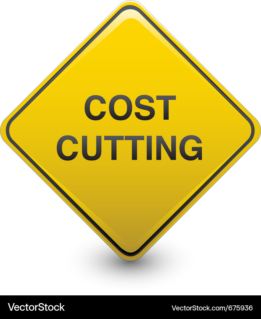 Road sign cost cutting Royalty Free Vector Image
