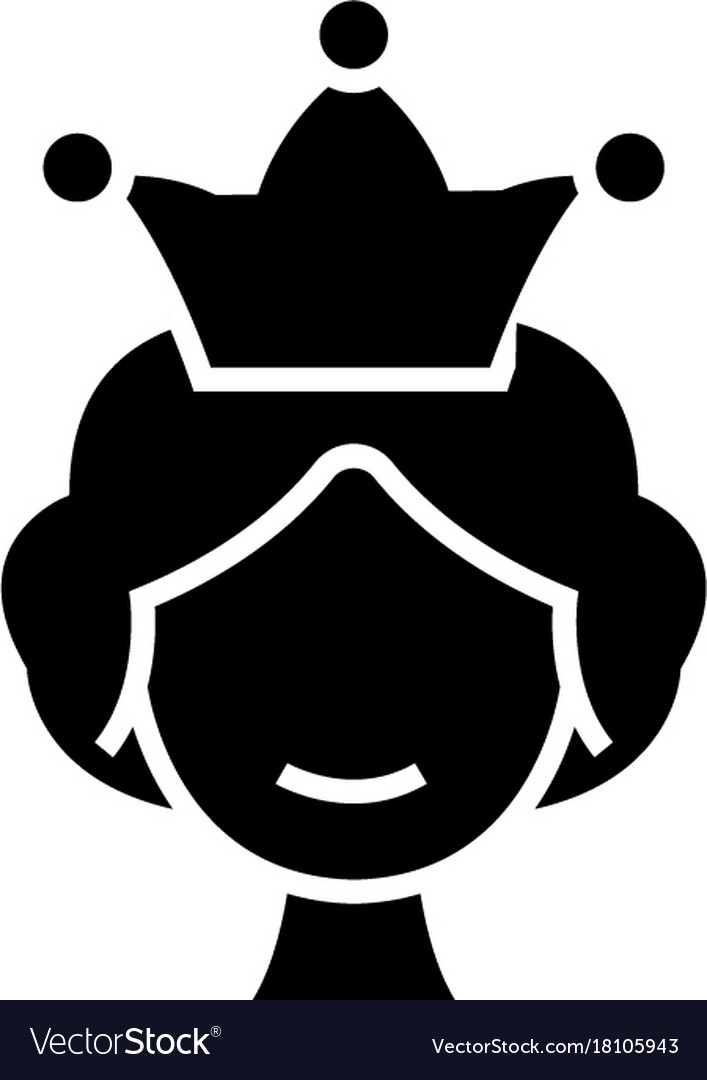 Queen icon black sign on Royalty Free Vector Image