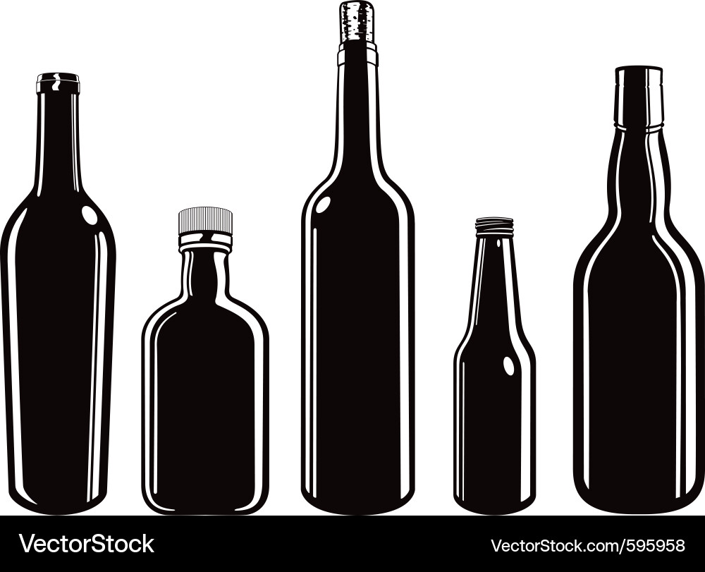 Glass bottles Royalty Free Vector Image - VectorStock