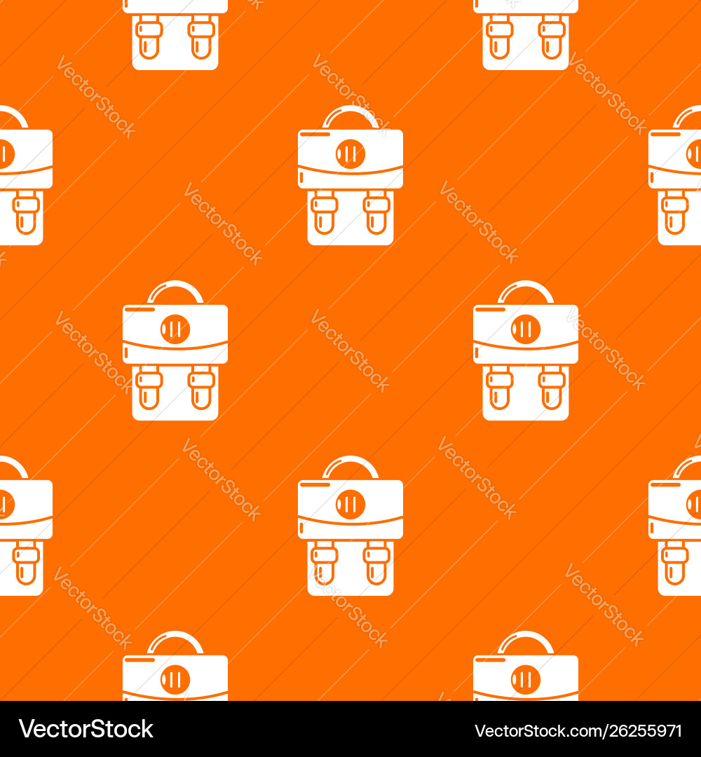 Backpack luggage pattern orange Royalty Free Vector Image