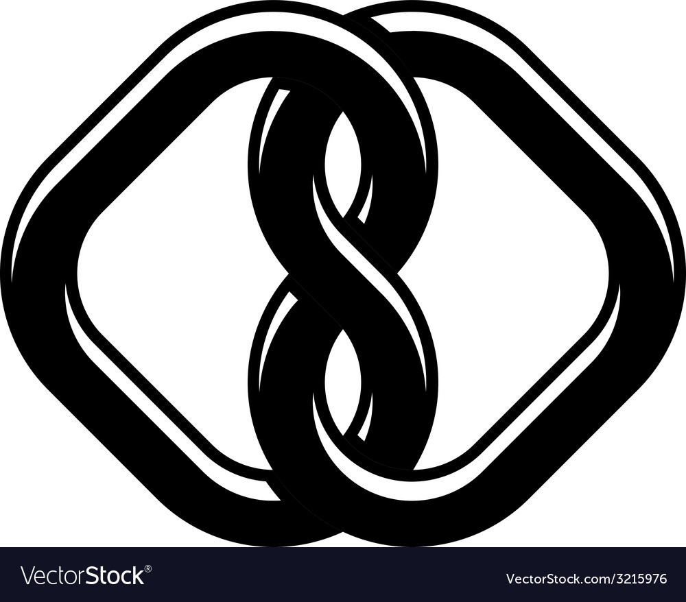 Unity knot black white symbol Royalty Free Vector Image