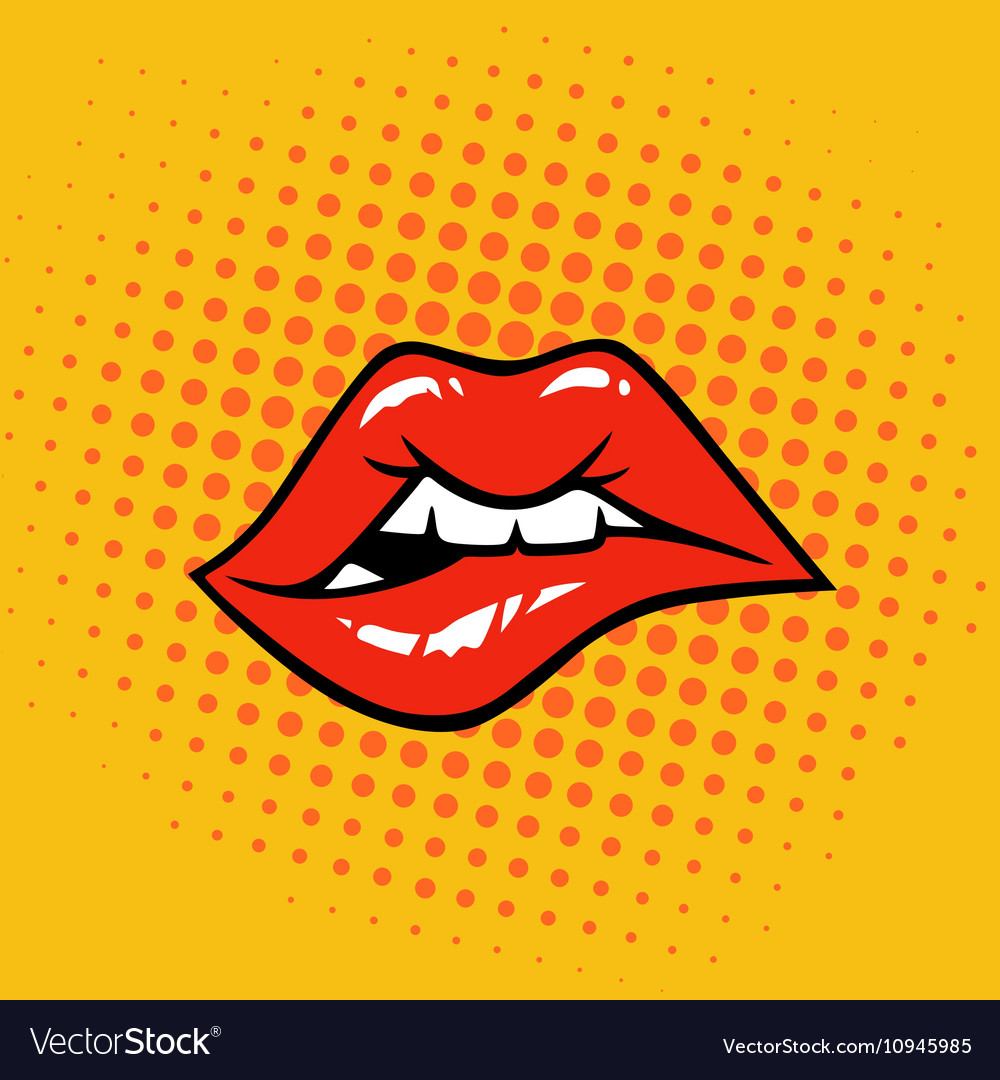 Sexy Biting Lips Royalty Free Vector Image Vectorstock 