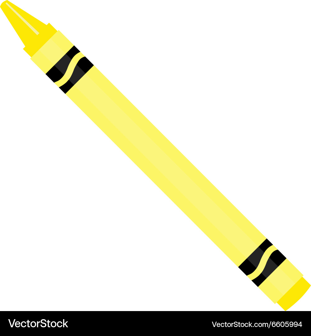 Yellow wax crayon Royalty Free Vector Image VectorStock