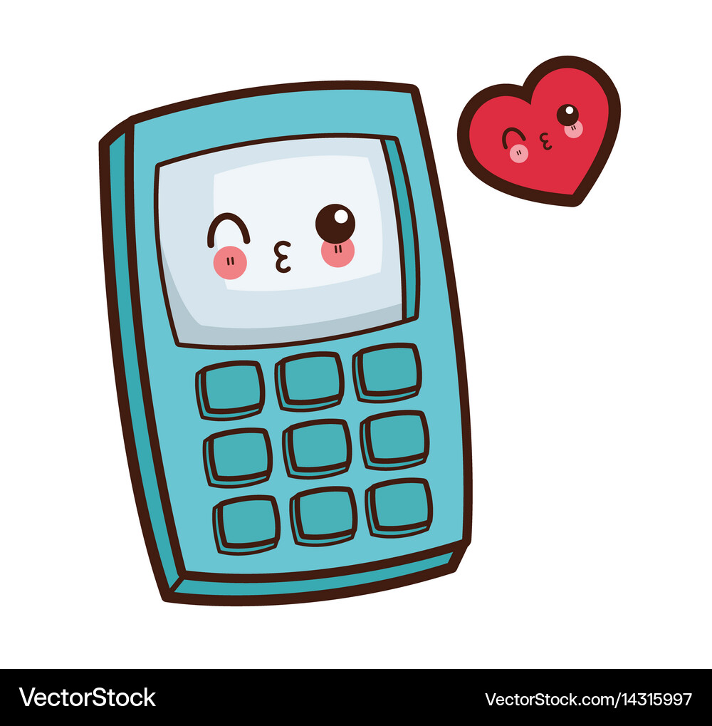 Kawaii calculator wink image Royalty Free Vector Image