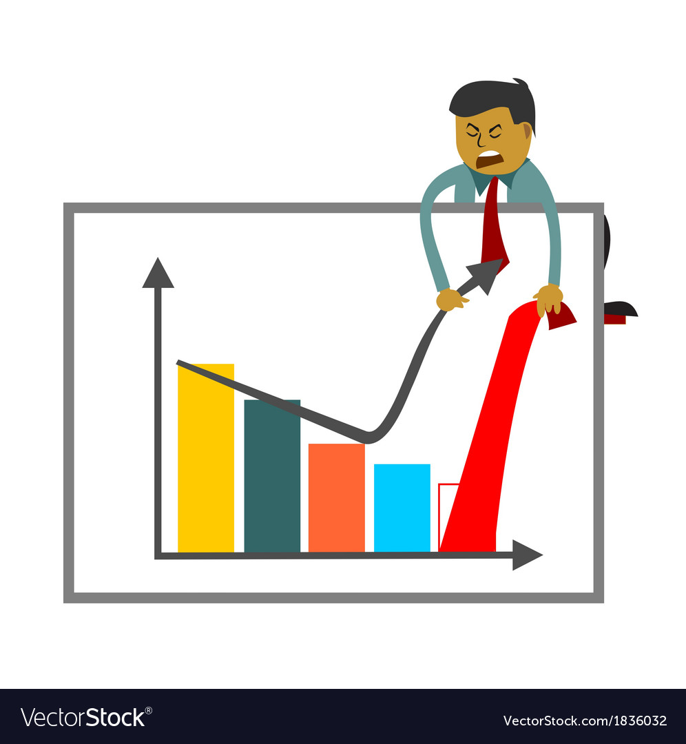 Businessman trying to increase sales figures Vector Image