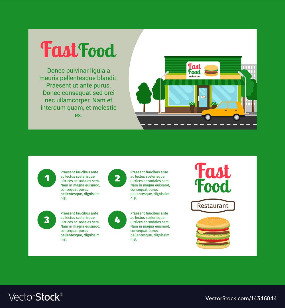 fast food restaurant horizontal flyers royalty free vector horizontal food flyer