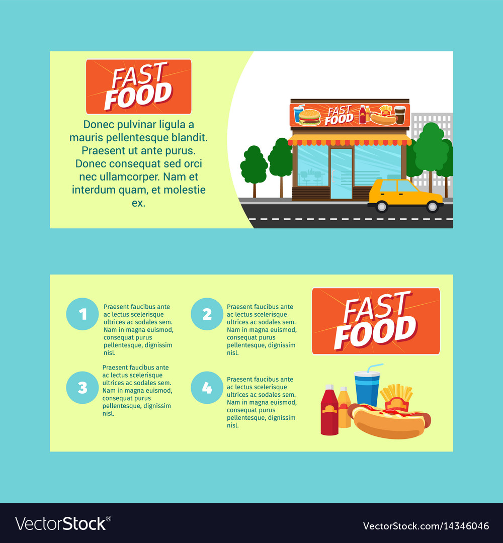 fast food horizontal flyers royalty free vector image horizontal food flyer