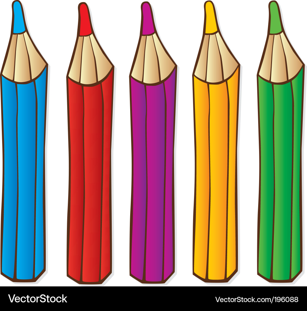 Pencils crayons Royalty Free Vector Image VectorStock