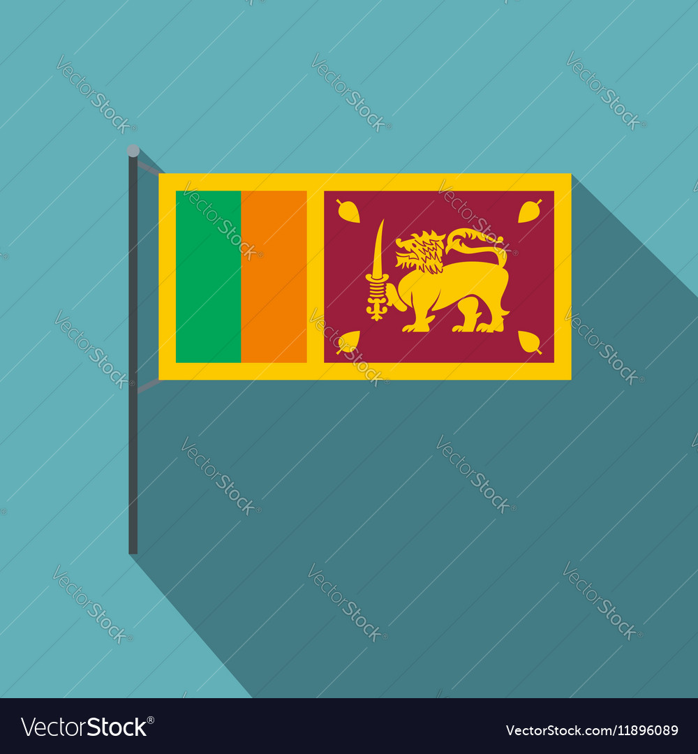 Sri Lanka Flag Icon Flat Style Vector Image Sri Lanka Flag Icon Flat Style Vector Image