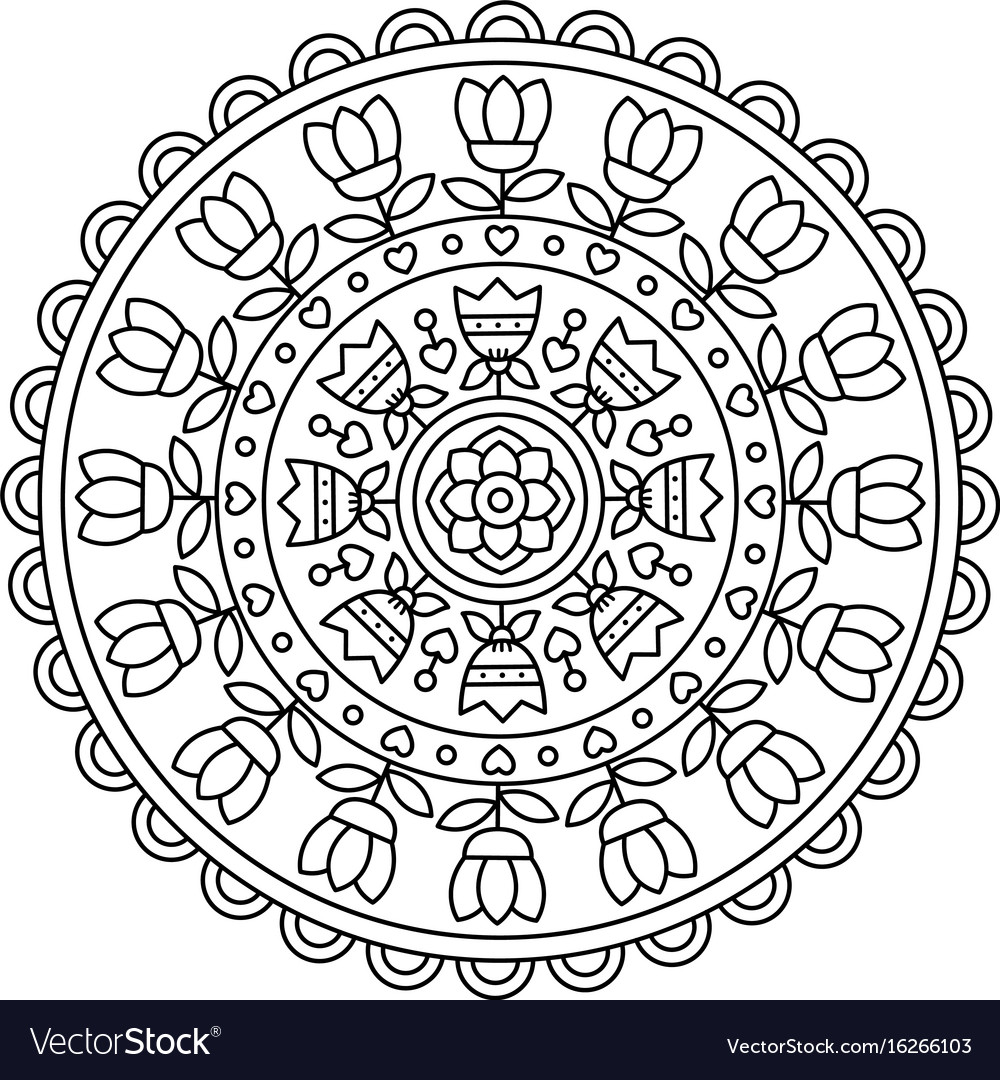 mandala coloring page royalty free vector image for Sacred Geometry Coloring Pages Intricate Coloring Pages at