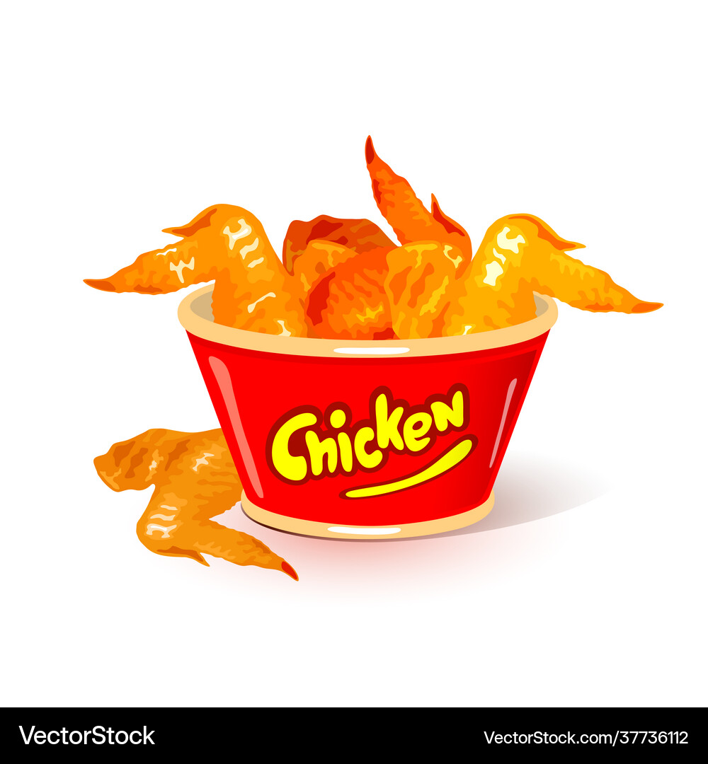 Cartoon chicken wings in box Royalty Free Vector Image