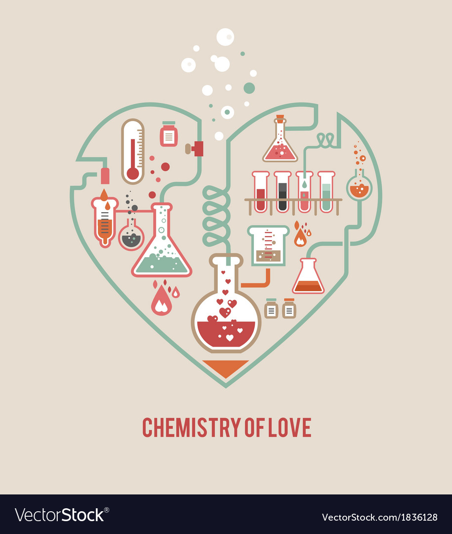 Chemistry of Love Royalty Free Vector Image VectorStock