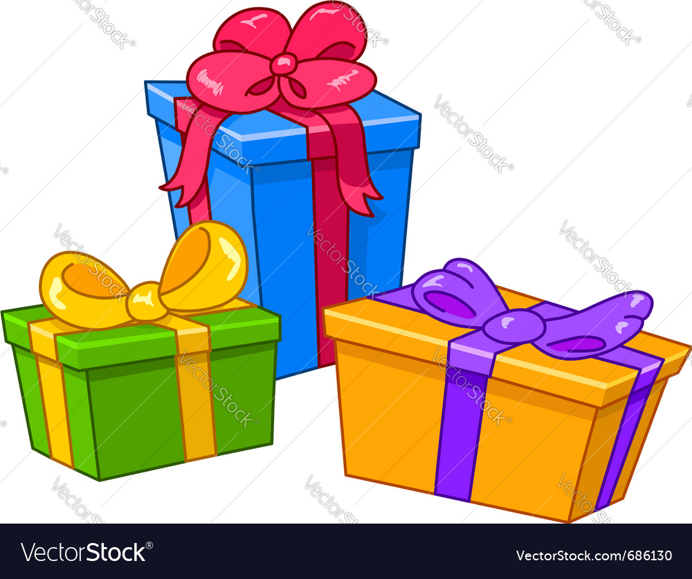 Cartoon gifts Royalty Free Vector Image - VectorStock