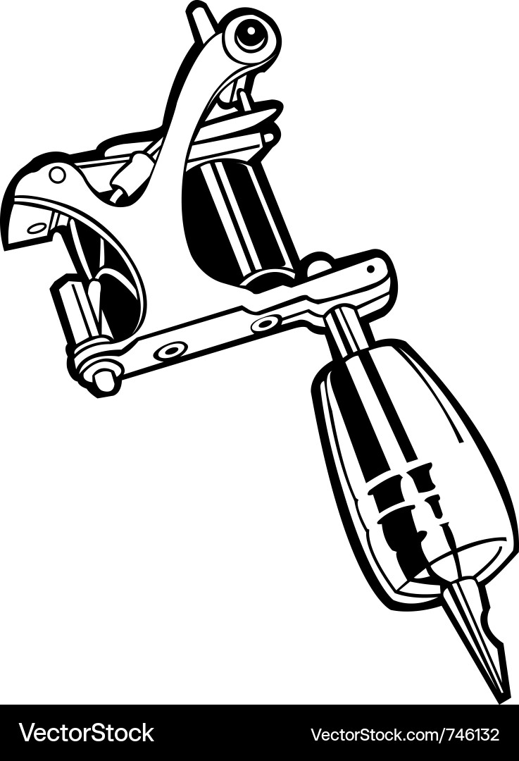 Machine tattoo 2 Royalty Free Vector Image VectorStock