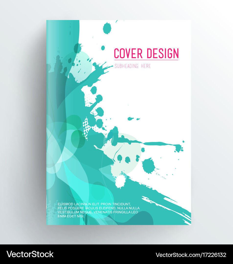 Book cover design template with abstract splash Vector Image