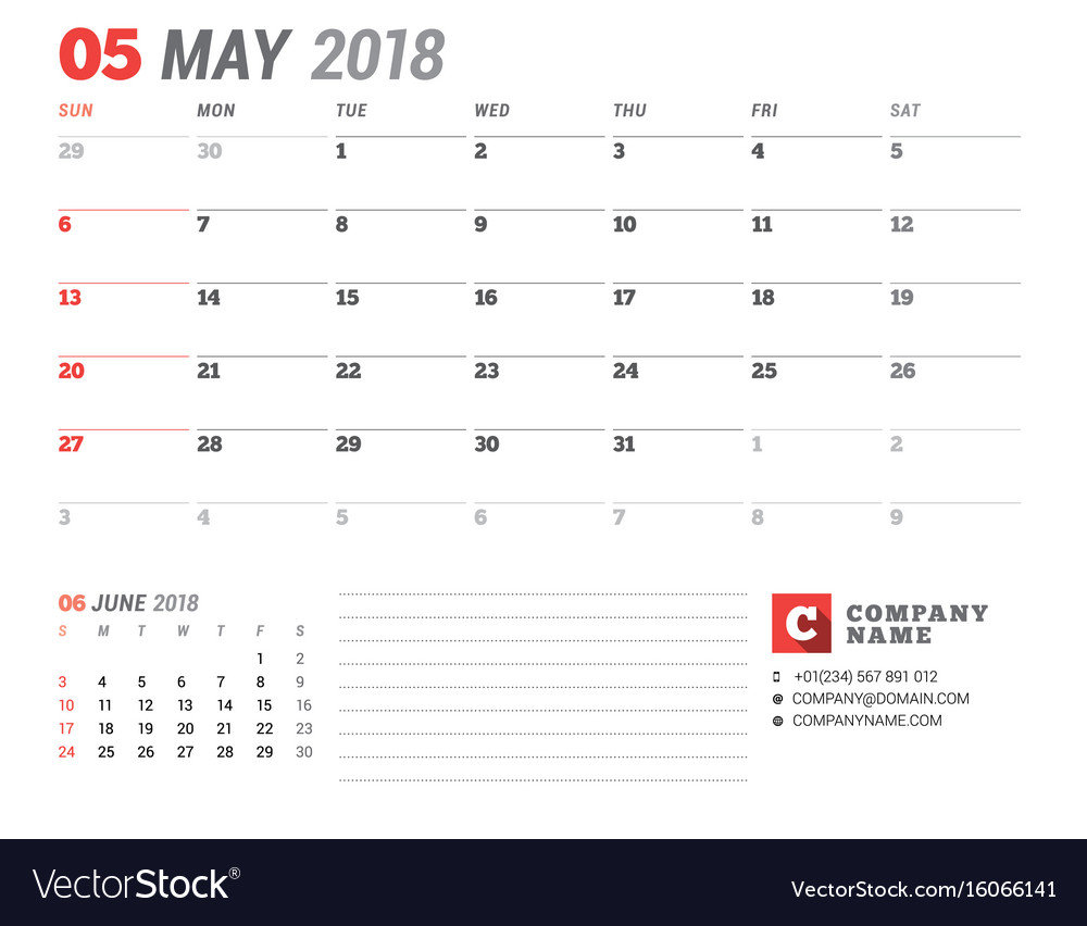 business calendar template