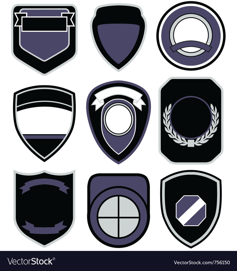 Badge shape icon set Royalty Free Vector Image - VectorStock