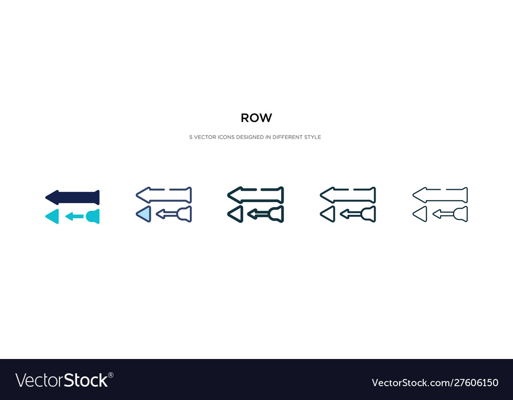 Row icon in different style two colored Royalty Free Vector