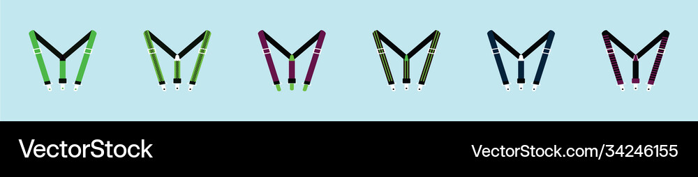 Set suspenders cartoon icon design template Vector Image