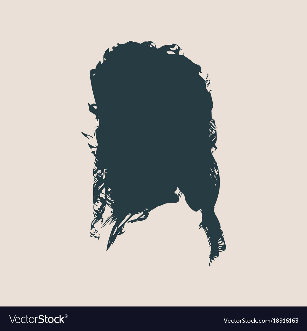 silhouette of a female head face side view vector image