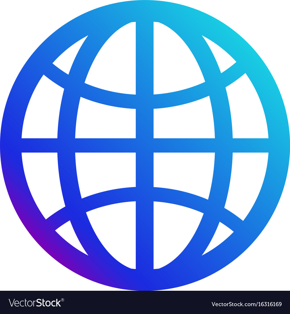 Icon internet symbol of the website globe sign Vector Image