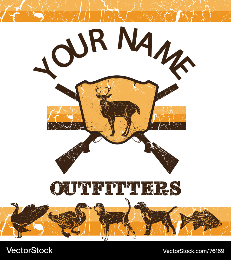 Vintage hunting sign Royalty Free Vector Image