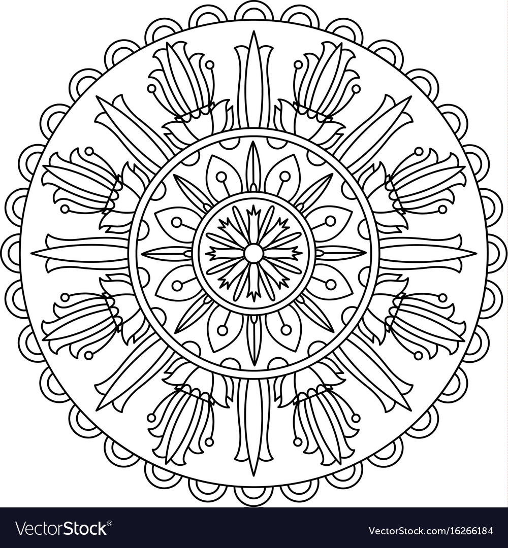 mandala coloring page royalty free vector image for Sacred Geometry Coloring Pages Intricate Coloring Pages at
