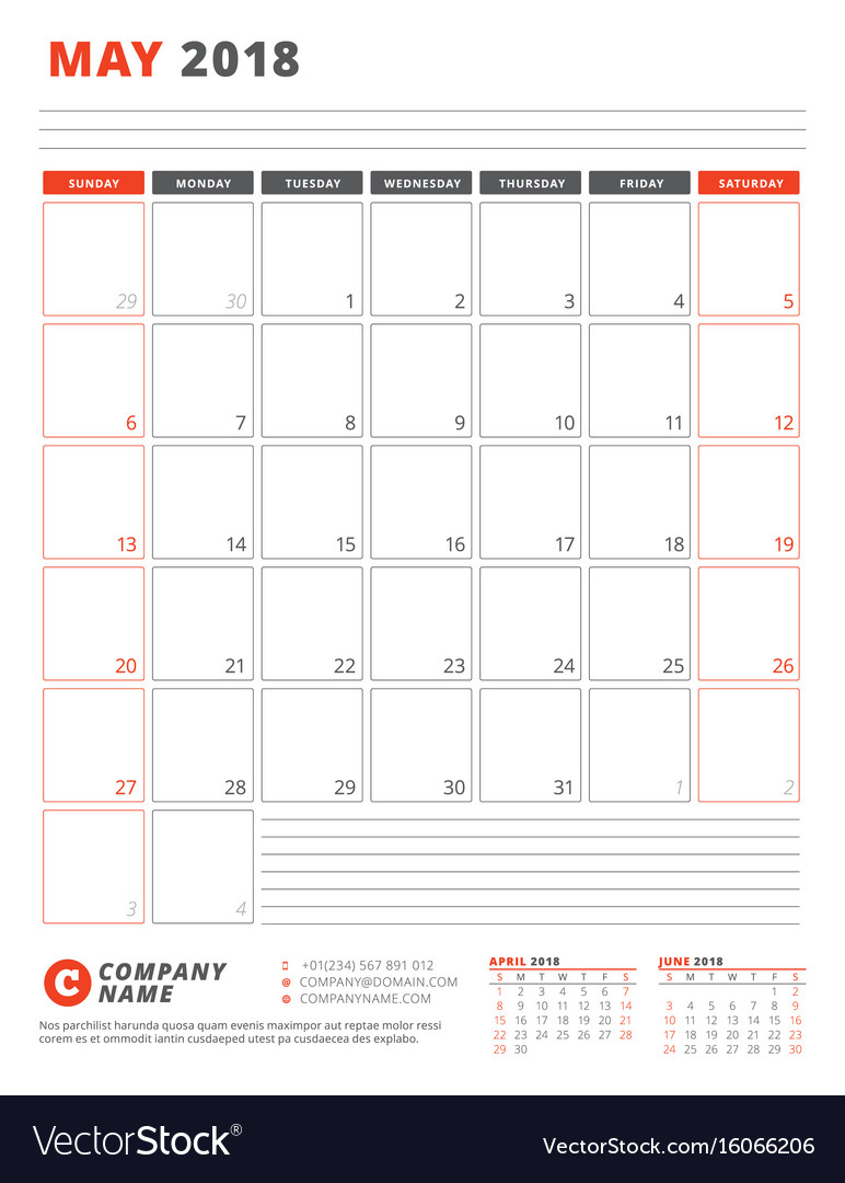 business calendar template