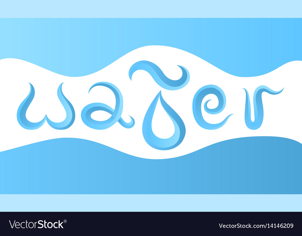 Water word gradient logo Royalty Free Vector Image