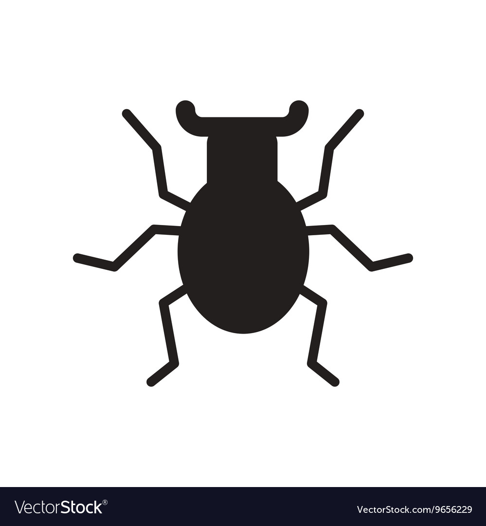 Beetle flat insect bug in cartoon style