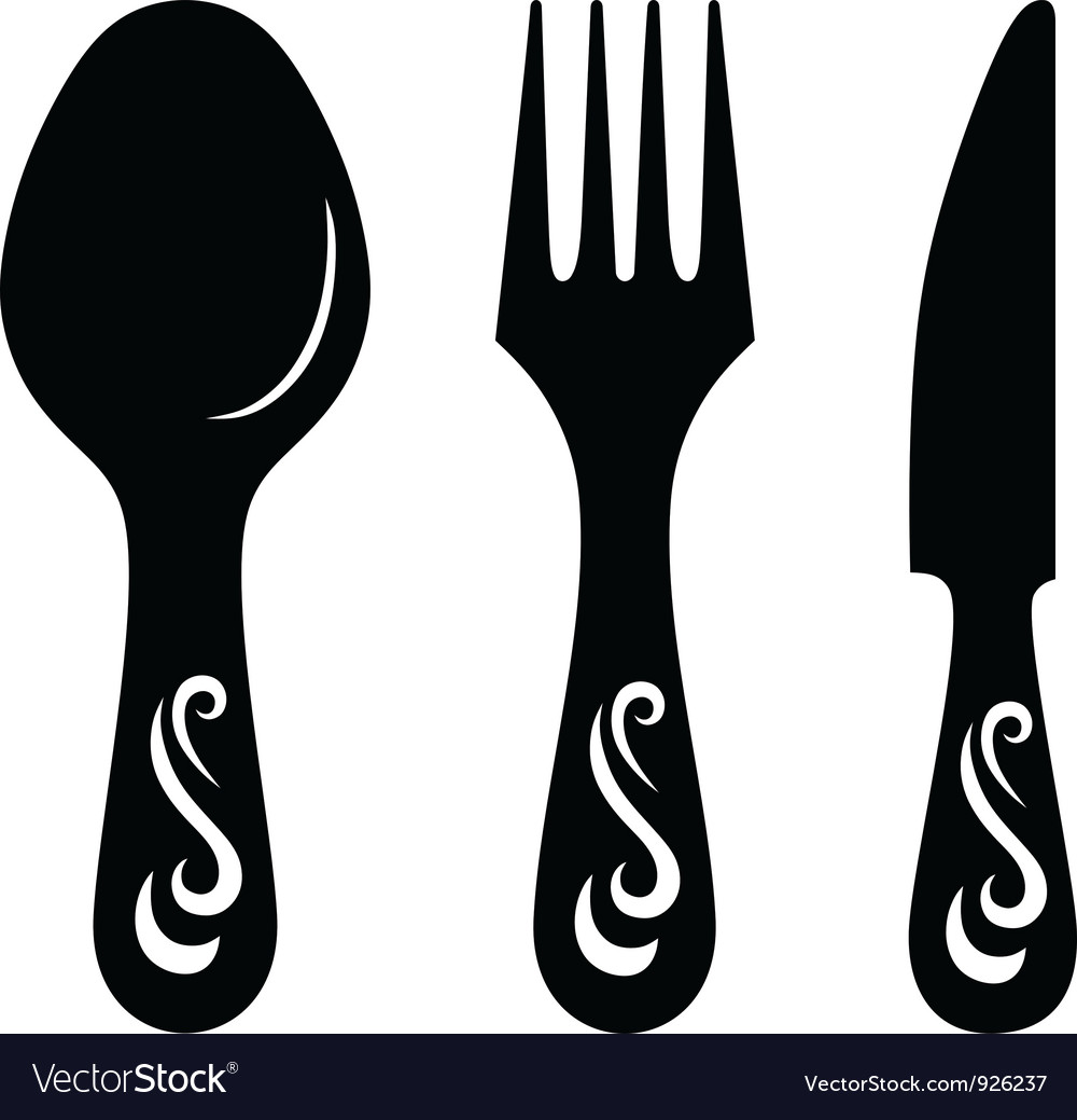 Knife fork and spoon Royalty Free Vector Image VectorStock