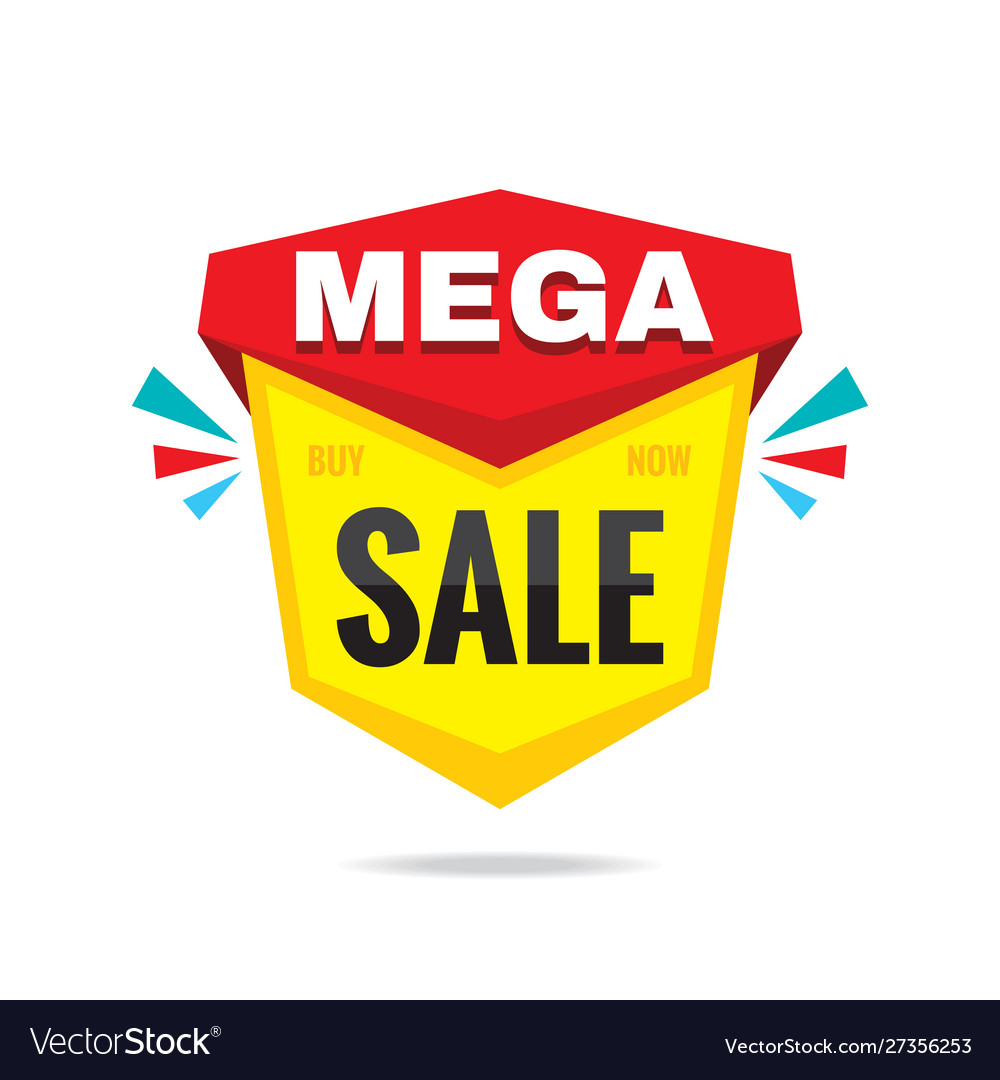 Sale mega discount concept badge Royalty Free Vector Image