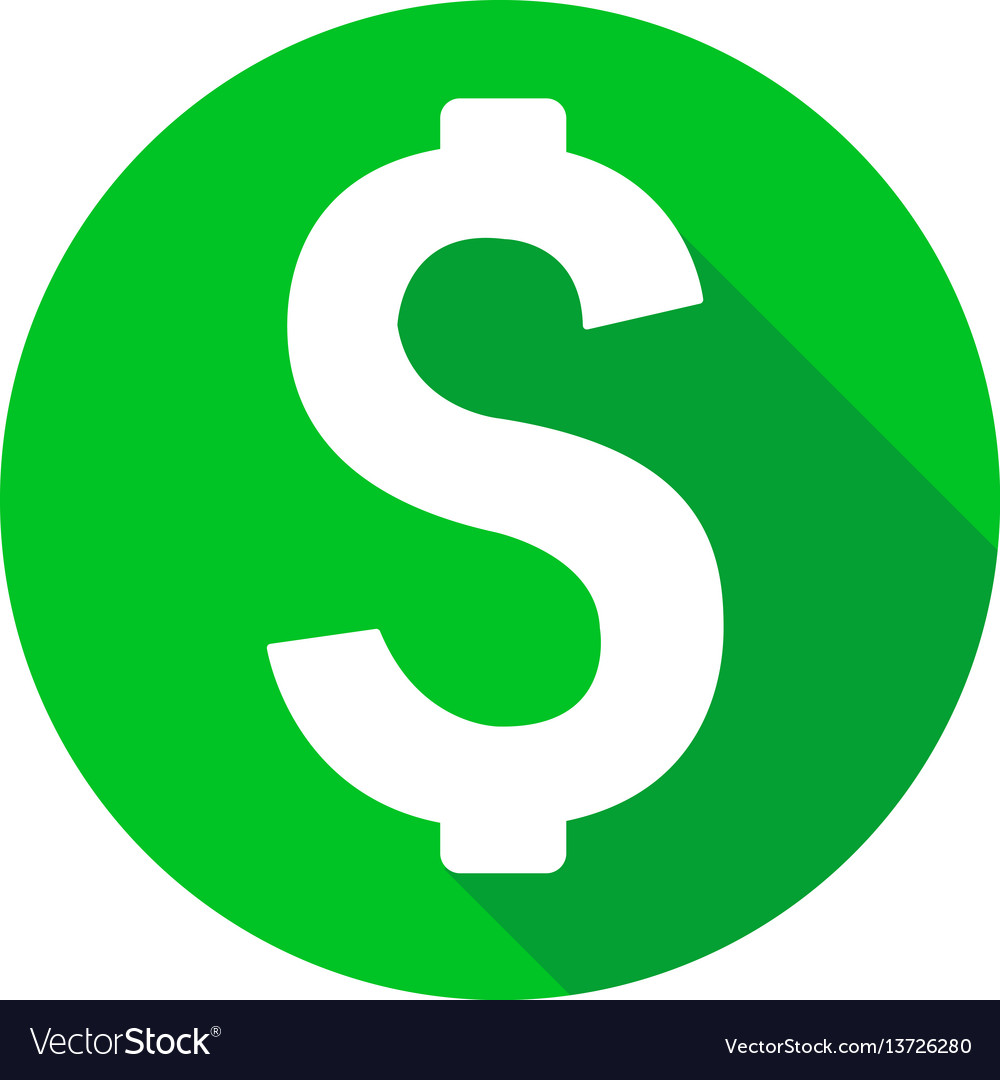 Download Dollar or money icon of set material design style Vector Image