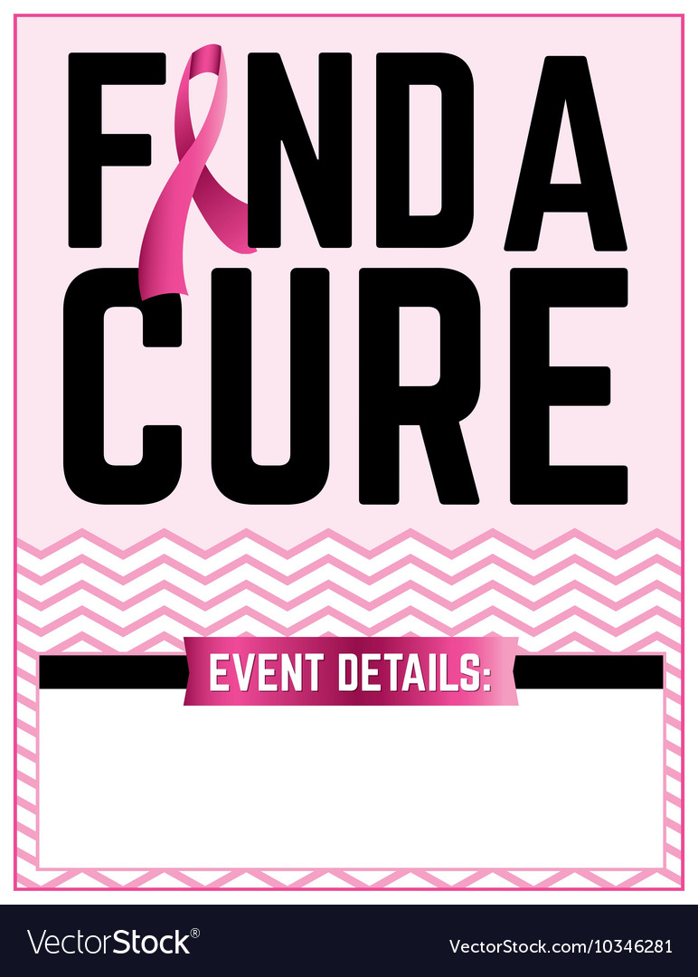 find a cure breast cancer flyer royalty free vector image breat cancer flyer