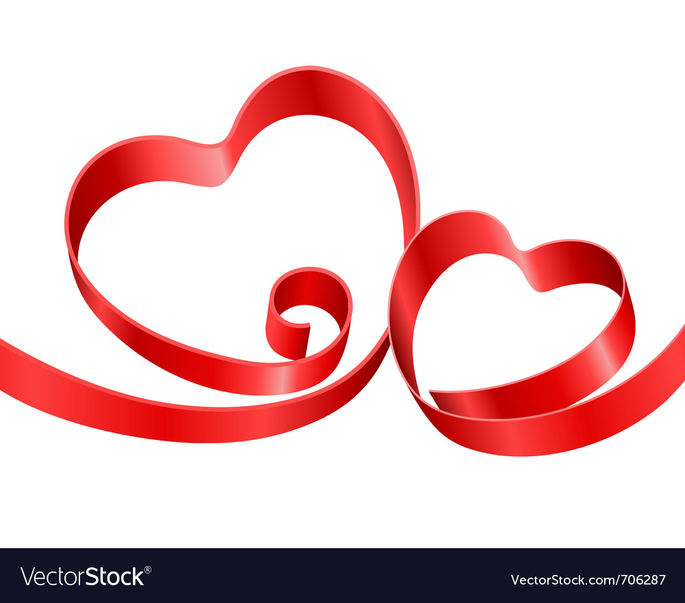 Double hearts Royalty Free Vector Image - VectorStock