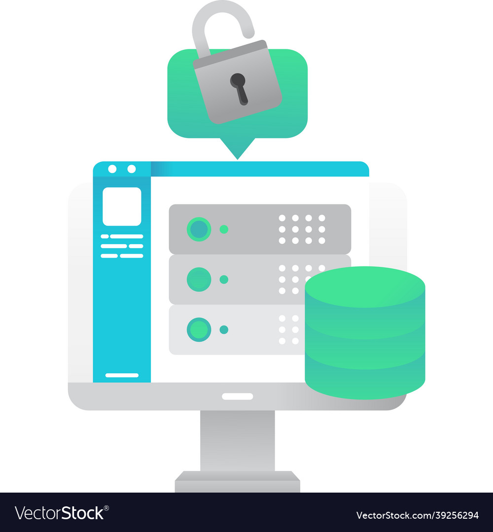 Database icon server for data storage Royalty Free Vector
