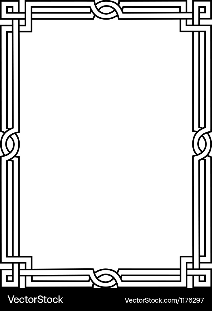 Roman style black ornamental decorative frame Royalty Free Vector Image
