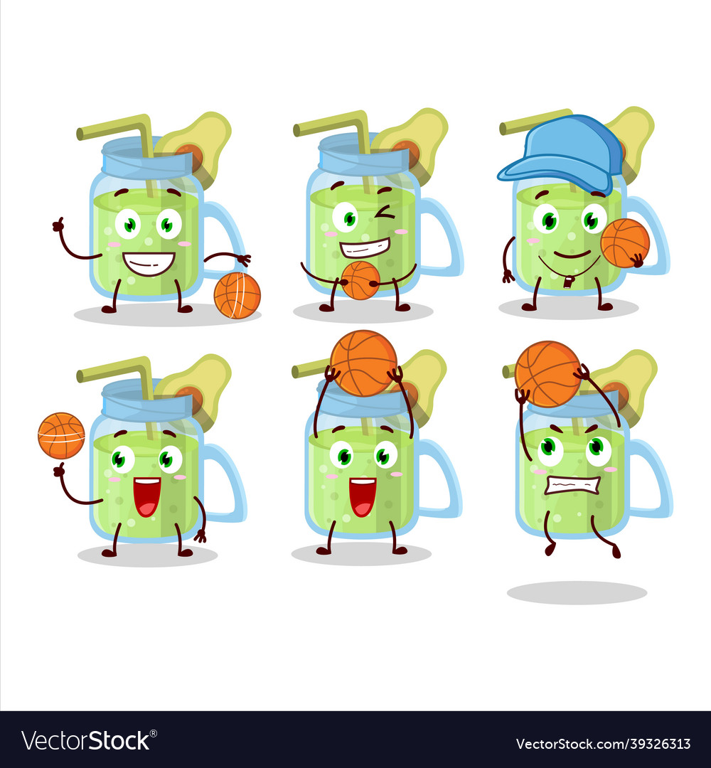 Talented avocado smoothie cartoon character Vector Image