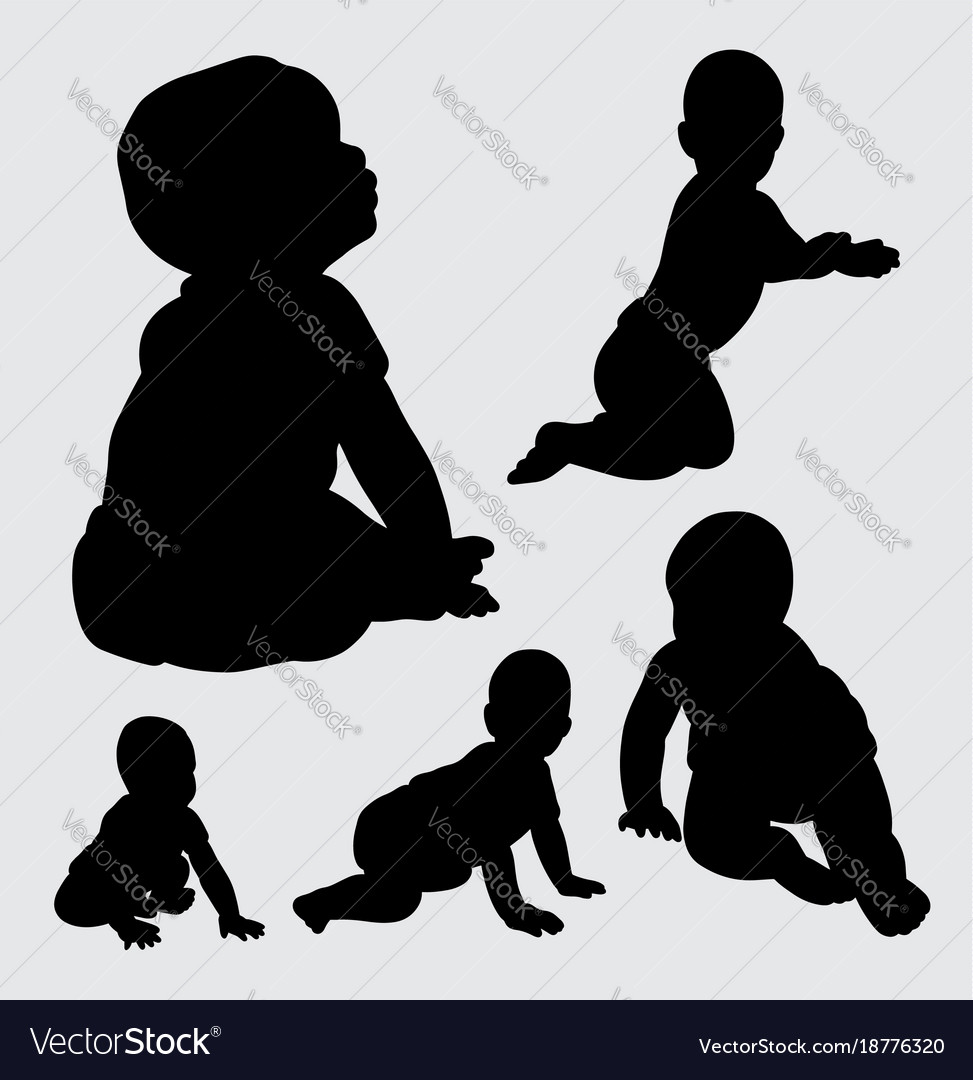 Download Baby silhouette Royalty Free Vector Image - VectorStock